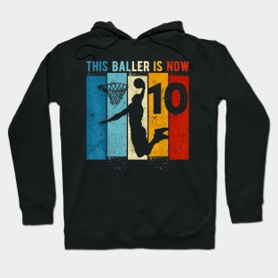 10 Year Old Basketball 10th Birthday Boy Hoodie